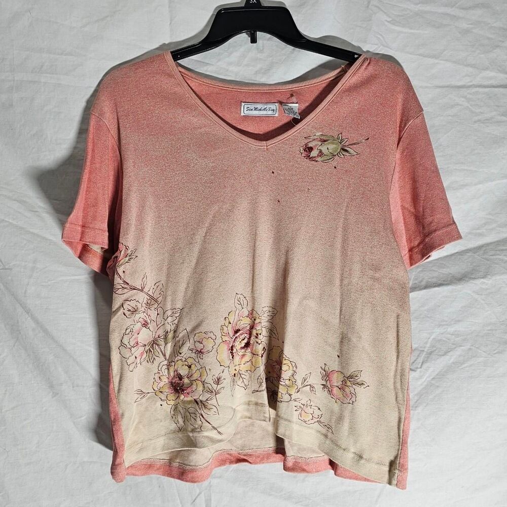 Vintage y2k whimsical pink boho short sleeve tee